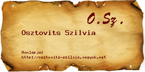 Osztovits Szilvia névjegykártya
