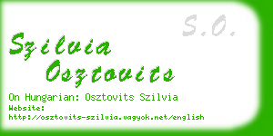 szilvia osztovits business card